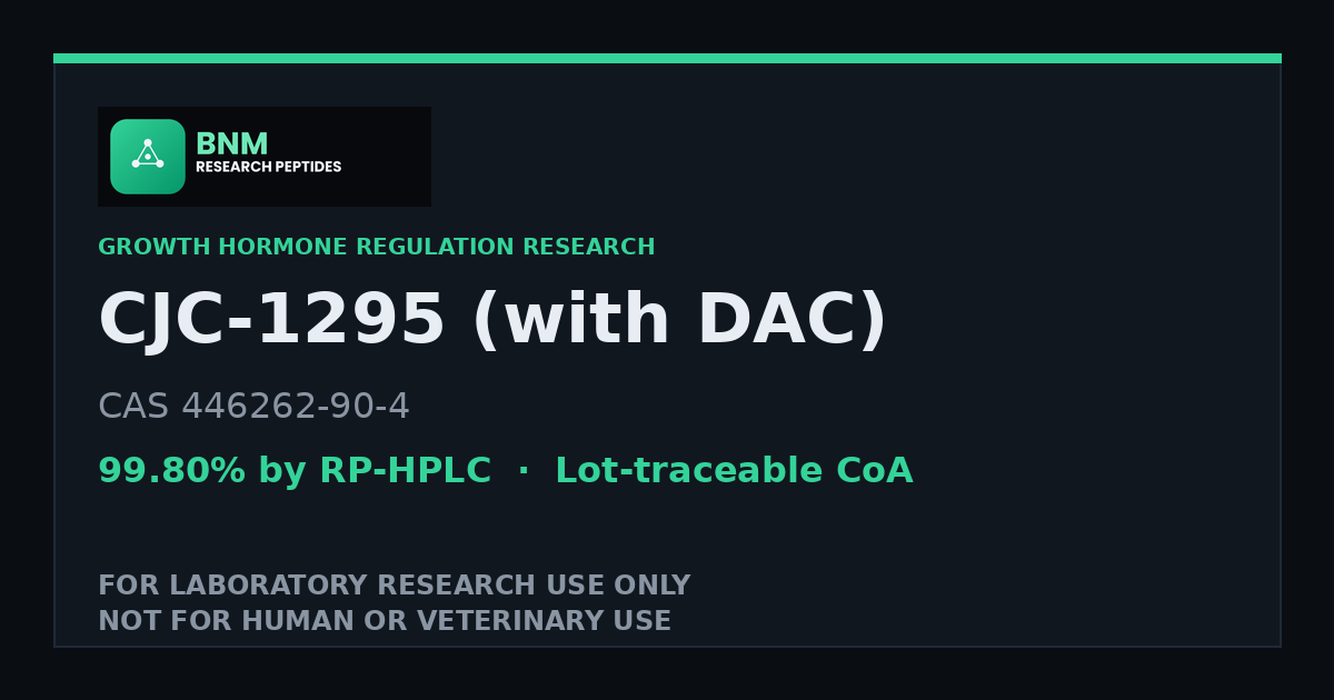 CJC-1295 (with DAC) research peptide reference material, CAS 446262-90-4, laboratory research use only