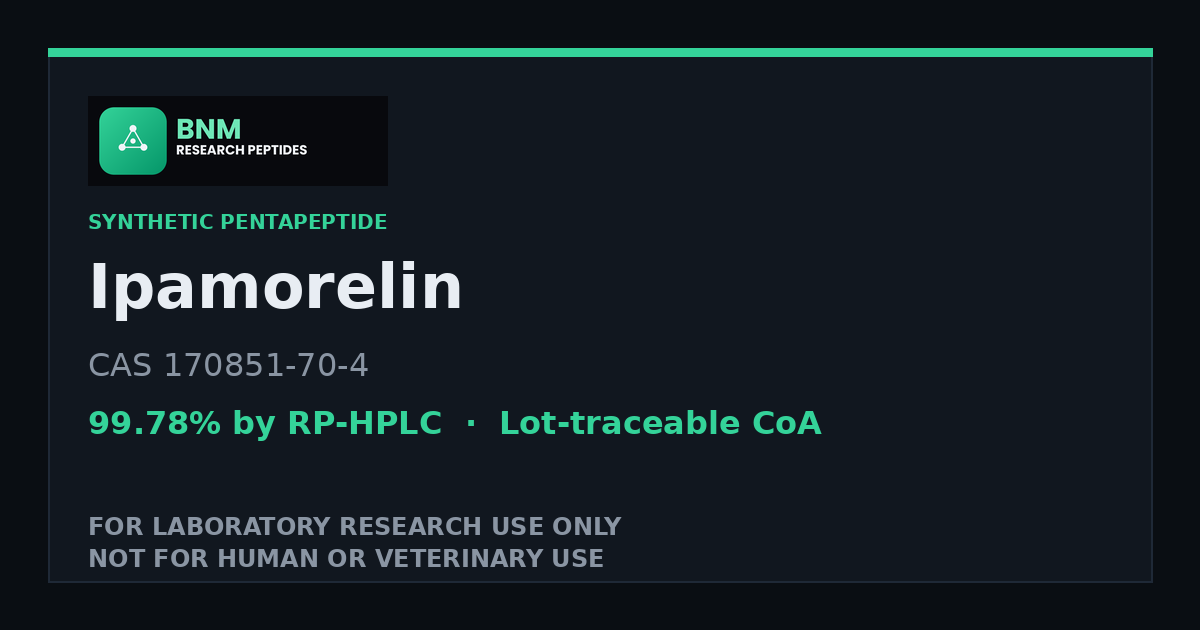 ipamorelin cas (CAS 170851-70-4) — Research Peptide, ≥99% HPLC Research Peptide Bac Water focus-cognitive-support Strengths:3 mg