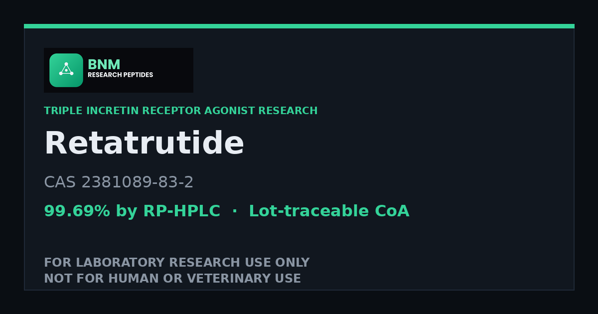 Retatrutide (CAS 2381089-83-2) — Research Peptide, ≥99% HPLC